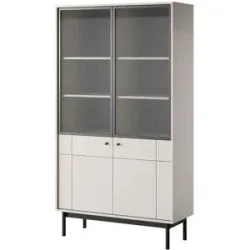 Höffner Vitrine   ¦ beige ¦ Maße (cm): B: 104 H: 185