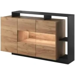 Höffner Kommode   ¦ schwarz ¦ Maße (cm): B: 155 H: 83,2