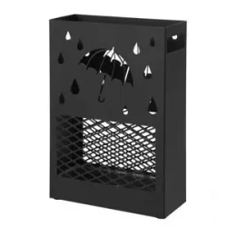 Höffner Schirmständer   ¦ schwarz ¦ Metall,Kunststoff ¦ Maße (cm): B: 28 H: 41