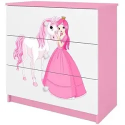 Höffner Kommode  Prinzessin und Pferd ¦ rosa/pink ¦ Maße (cm): B: 81 H: 80,5