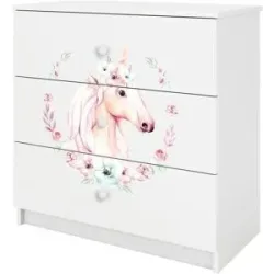 Höffner Kommode  Pferd ¦ weiß ¦ Maße (cm): B: 81 H: 80,5
