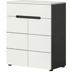 Höffner Sideboard   ¦ grau ¦ Maße (cm): B: 80 H: 94