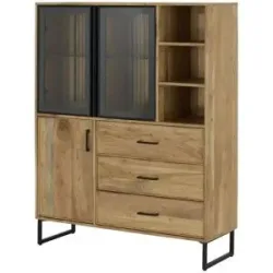 Höffner Highboard-Vitrine  Riana ¦ holzfarben ¦ Maße (cm): B: 115 H: 145 T: 40.0