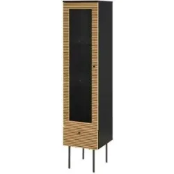 Höffner Vitrine   ¦ holzfarben ¦ Maße (cm): B: 40 H: 179