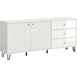 Höffner Sideboard  Prisma ¦ weiß ¦ Maße (cm): B: 169 H: 76