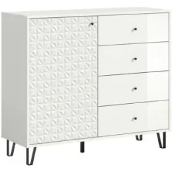 Höffner Highboard  Prisma ¦ weiß ¦ Maße (cm): B: 110 H: 96