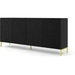 Höffner Sideboard   ¦ schwarz ¦ Maße (cm): B: 200 H: 87