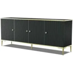 Höffner Sideboard   ¦ schwarz ¦ Maße (cm): B: 182 H: 73