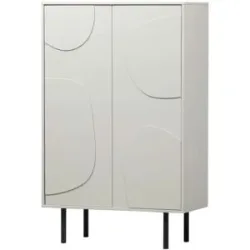 WOOOD Highboard   ¦ grau ¦ Maße (cm): B: 85 H: 135