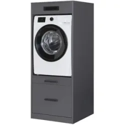 Höffner Waschmaschinenschrank  WaschRaum ¦ grau ¦ Maße (cm): B: 67 H: 164 T: 68.0