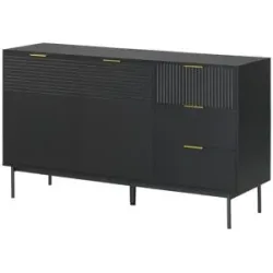 Höffner Sideboard  Nanno ¦ schwarz ¦ Maße (cm): B: 140 H: 80 T: 41.5
