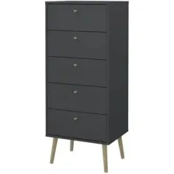 Höffner Kommode  Bonito ¦ grau ¦ Maße (cm): B: 50,2 H: 120,1 T: 39.1