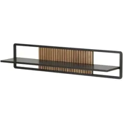 Höffner Wandregal  Amsterdam ¦ schwarz ¦ Maße (cm): B: 120 H: 25 T: 25.0