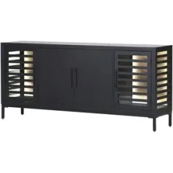Höffner Sideboard  Masca ¦ schwarz ¦ Maße (cm): B: 180 H: 80 T: 43.0