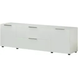 Höffner TV-Lowboard  Vitreo Neo ¦ weiß ¦ Maße (cm): B: 180 H: 55 T: 40.0