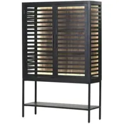 Höffner Vitrine  Masca ¦ schwarz ¦ Maße (cm): B: 120 H: 180 T: 43.0