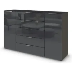 Höffner Sideboard  Flipp ¦ schwarz ¦ Maße (cm): B: 160 H: 99