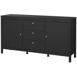 Höffner Sideboard  Madron ¦ schwarz ¦ Maße (cm): B: 151,4 H: 79,7 T: 38.4