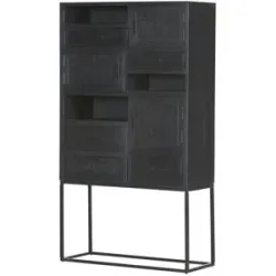 Höffner Higboard  Nook ¦ schwarz ¦ Maße (cm): B: 90 H: 160 T: 37.0