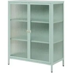 Höffner Vitrine  Milea ¦ grün ¦ Maße (cm): B: 80 H: 101,5 T: 40.0