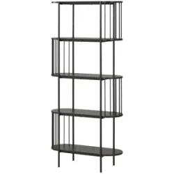 Höffner Regal  Hella ¦ schwarz ¦ Maße (cm): B: 80 H: 172 T: 34.0