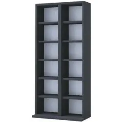 Höffner Standregal 2er-Set  Milano ¦ schwarz ¦ Maße (cm): B: 42 H: 91,8 T: 20.0