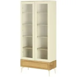 Höffner Vitrine  Enego ¦ beige ¦ Maße (cm): B: 90 H: 197 T: 40.0