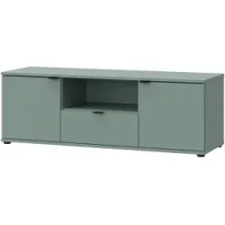 Höffner TV-Lowboard  Gannano ¦ grün ¦ Maße (cm): B: 129,8 H: 43,9 T: 41.3