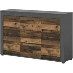 Höffner Sideboard  Bardenas ¦ schwarz ¦ Maße (cm): B: 125 H: 80