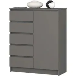 Höffner Highboard 80 cm breit Kuran ¦ grau ¦ Maße (cm): B: 80 H: 97
