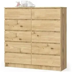 Höffner Kommode mit 10 Schubladen Kersten ¦ holzfarben ¦ Maße (cm): B: 120 H: 121