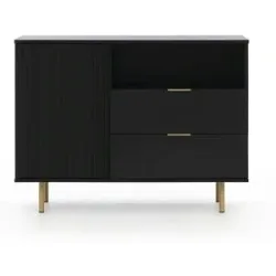 Höffner Sideboard  Bianco ¦ schwarz ¦ Maße (cm): B: 107 H: 80