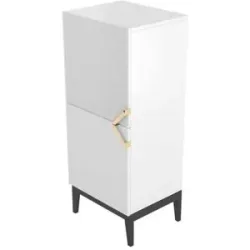 Höffner Highboard  Dami ¦ weiß ¦ Maße (cm): B: 50,5 H: 120,5