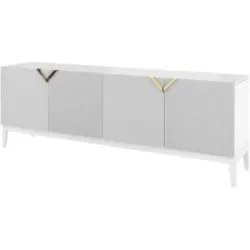 Höffner Sideboard  Demi ¦ weiß ¦ Maße (cm): B: 201,5 H: 70