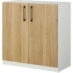 Höffner Aktenschrank mit Massivholzfront SOLIDLine ¦ weiß ¦ Maße (cm): B: 80 H: 83 T: