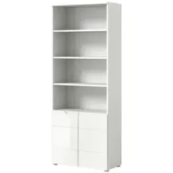 Höffner Stauraumregal  Sorpsee ¦ weiß ¦ Maße (cm): B: 76 H: 193