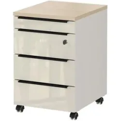 Höffner Rollcontainer  Arlau ¦ beige ¦ Maße (cm): B: 42 H: 63 T: 60.0
