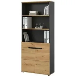 Höffner Aktenregal   ¦ grau ¦ Maße (cm): B: 80 H: 189