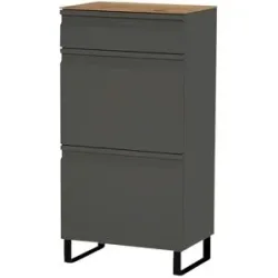 Wohnwert Schuhschrank  Leo ¦ grau ¦ Maße (cm): B: 53 H: 104 T: 36.0