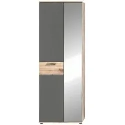 Höffner Garderobenschrank  Mason ¦ grau ¦ Maße (cm): B: 70 H: 200 T: 37.0