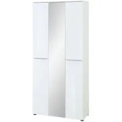 Höffner Garderobenschrank  Vitreo Neo ¦ weiß ¦ Maße (cm): B: 90 H: 196 T: 41.0