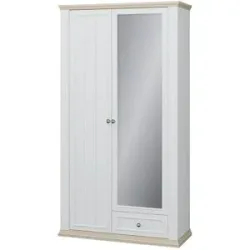 Höffner Garderobenschrank  Countryside ¦ weiß ¦ Maße (cm): B: 108,7 H: 202,1 T: 43.2