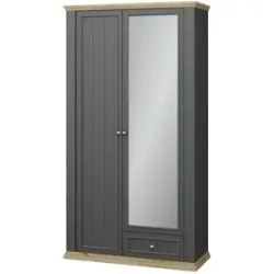 Höffner Garderobenschrank  Countryside ¦ grau ¦ Maße (cm): B: 108,7 H: 202,1 T: 43.2