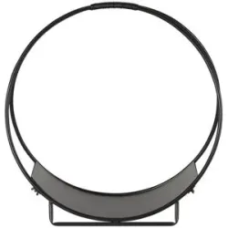 Höffner Kaminholzregal   ¦ schwarz ¦ Maße (cm): B: 50 H: 51 T: 24.0