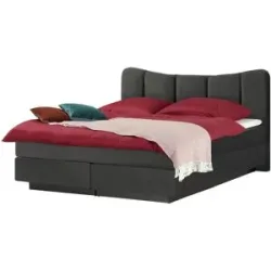 Höffner Boxspringbett  Dalur ¦ grau ¦ Maße (cm): B: 200 H: 110