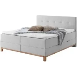 maison bleue Boxspringbett mit Bettkasten Catania ¦ grau ¦ Maße (cm): B: 162 H: