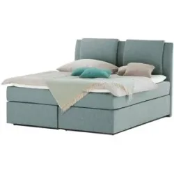 Wohnwert Boxspringbett  Dormian Saman ¦ türkis/petrol ¦ Maße (cm): B: 200 H: 127