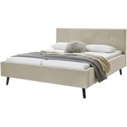 HOFFNER, Höffner Polsterbettgestell mit Bettkasten Evita ¦ beige ¦ Maße (cm): B: 196 H: 110