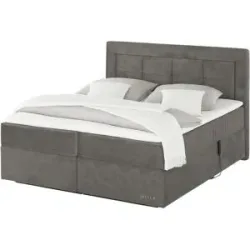 Jette Home Motor-Boxspringbett  Jette Patch ¦ grau ¦ Maße (cm): B: 182 H: 127