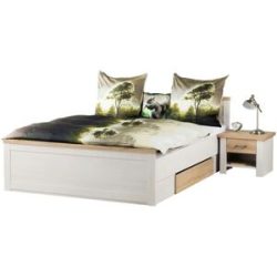 Höffner Bett mit 2 Nachtkommoden  Lancaster ¦ weiß ¦ Maße (cm): B: 306 H: 91